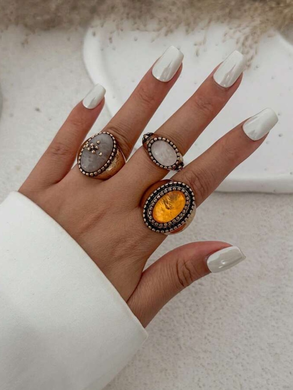 Vintage Maison Amber Sculptural Ring